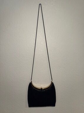 5 for $10 Vintage Black metal Shoulder Bag with Gold Frame